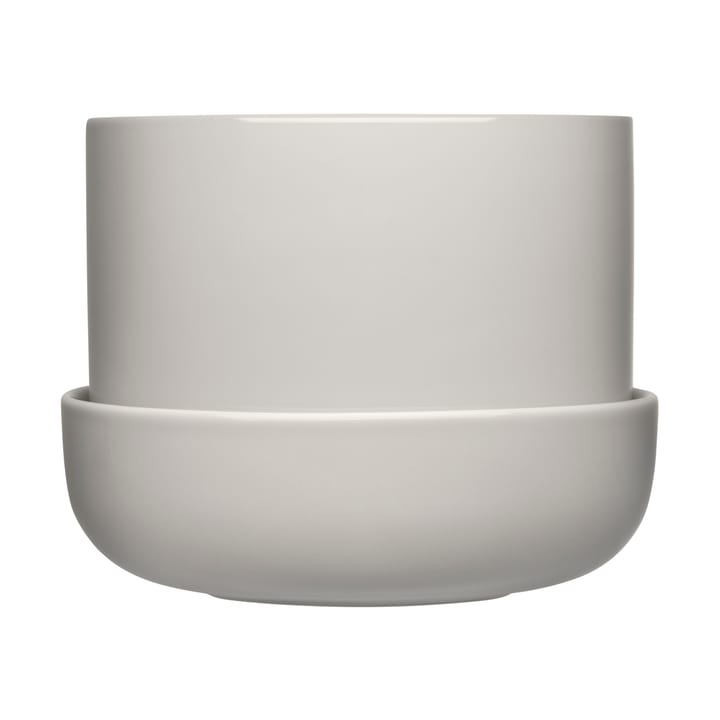 Maceta con plato Nappula Ø17 cm altura 13 cm - Gris claro - Iittala