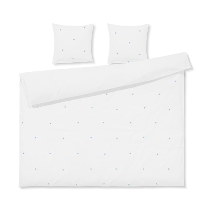 Juego de cama Daisy 220x220 cm - Blanco-azul claro - Juna