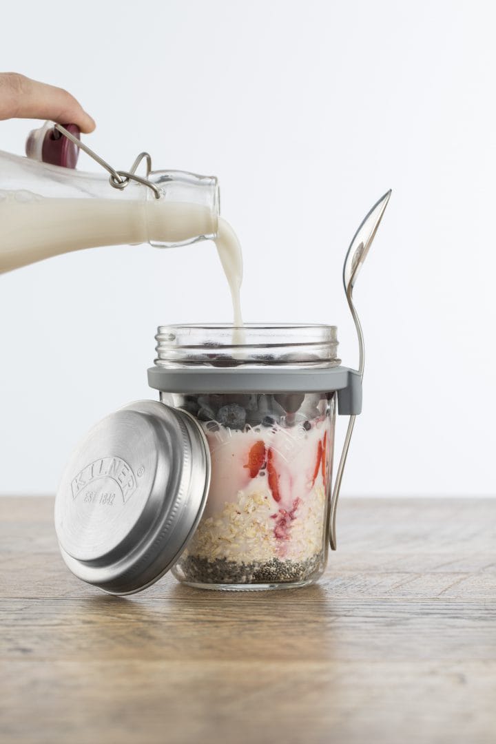 Set de desayuno cuenco de vidrio + cuchara - 0,35 L - Kilner