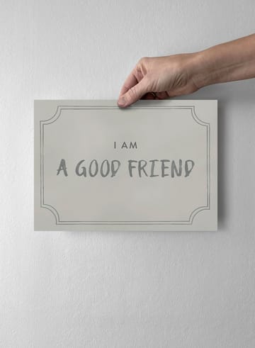 Póster Good friend diploma 21x30 cm - Dusty mint - Kunskapstavlan®