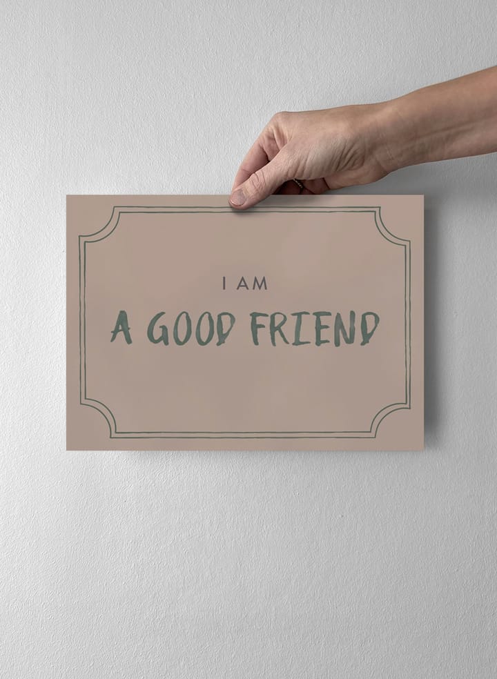 Póster Good friend diploma 21x30 cm, Dusty rose Kunskapstavlan®