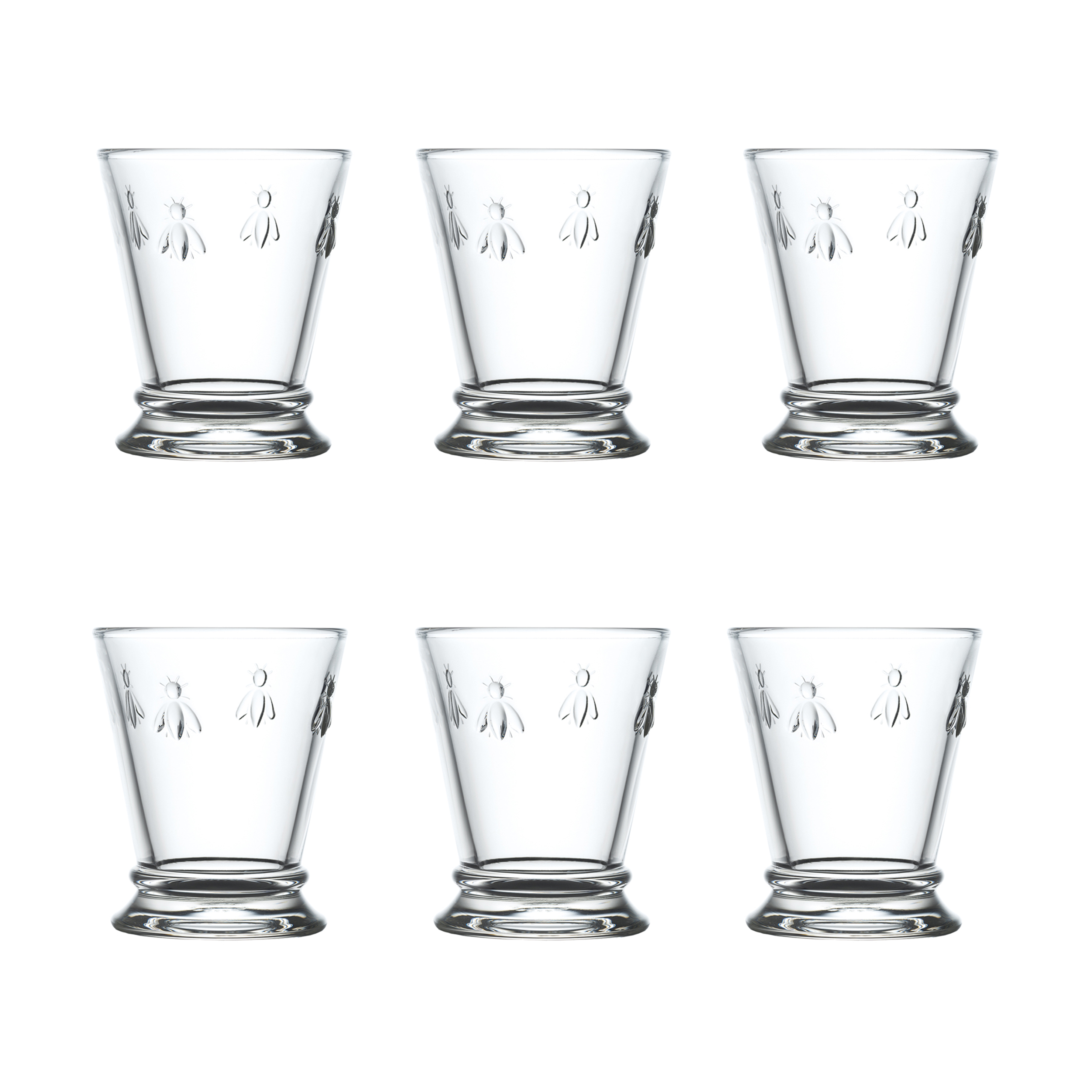 Taza de cristal transparente - juego de 6 Set de 6 mugs, abeille