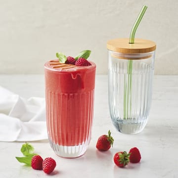 Vaso de smoothie Ouessant con tapa y pajita 43 cl - Transparent - La Rochère