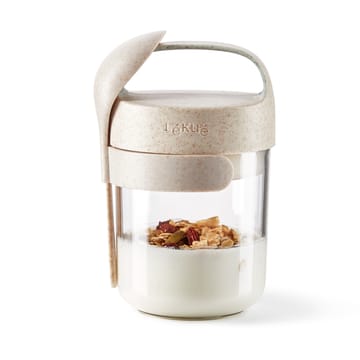 Jar To Go organic Lékué con cuchara beige - 0,6 L - Lékué