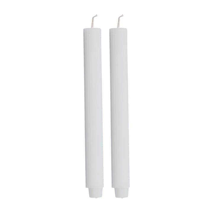 2 Velas Ribbat 25 cm - white - Lene Bjerre