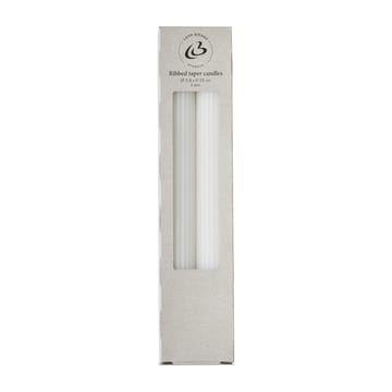 2 Velas Ribbat 25 cm - white - Lene Bjerre