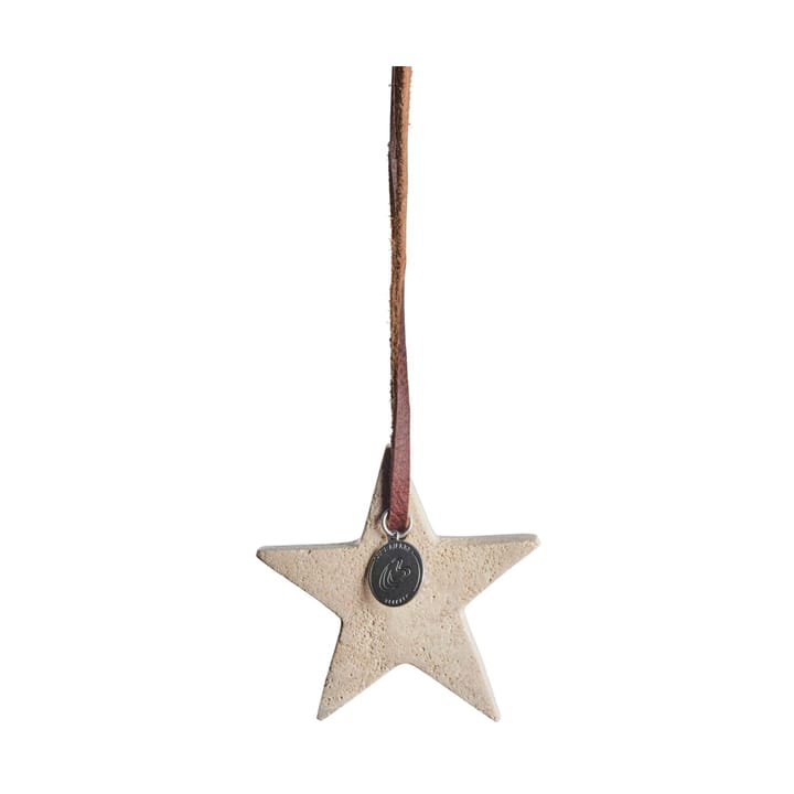 Adorno navideño estrella Elina 6,5 cm - Lino - Lene Bjerre