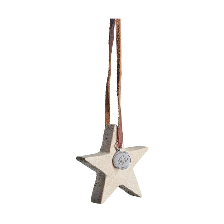 Adorno navideño estrella Elina 6,5 cm - Lino - Lene Bjerre