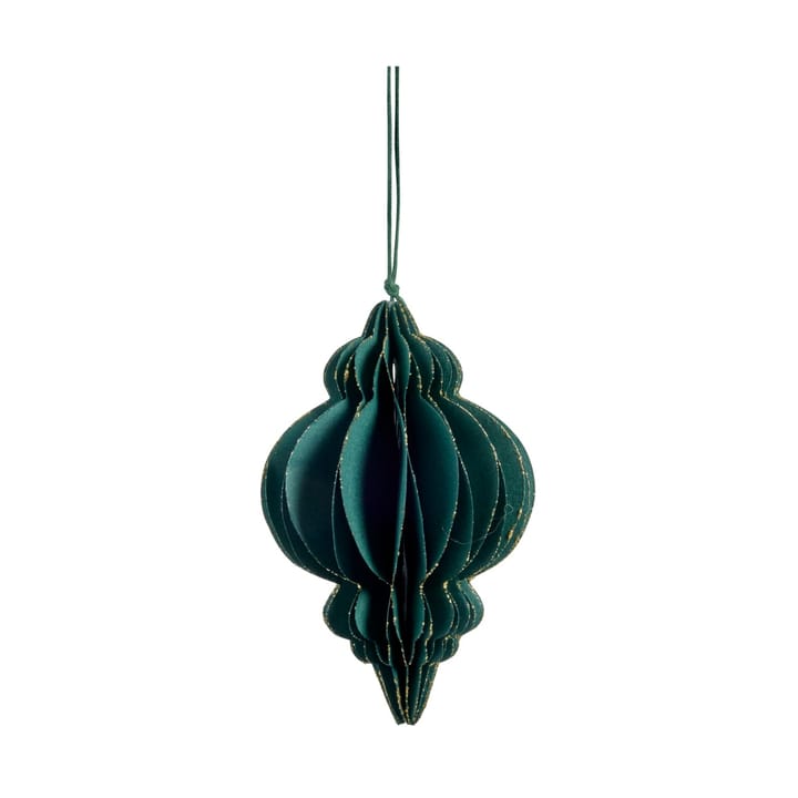 Adorno navideño Pappia 12 cm - Verde oscuro, alargado - Lene Bjerre