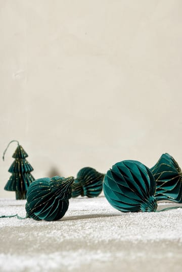 Adorno navideño Pappia 12 cm - Verde oscuro, alargado - Lene Bjerre