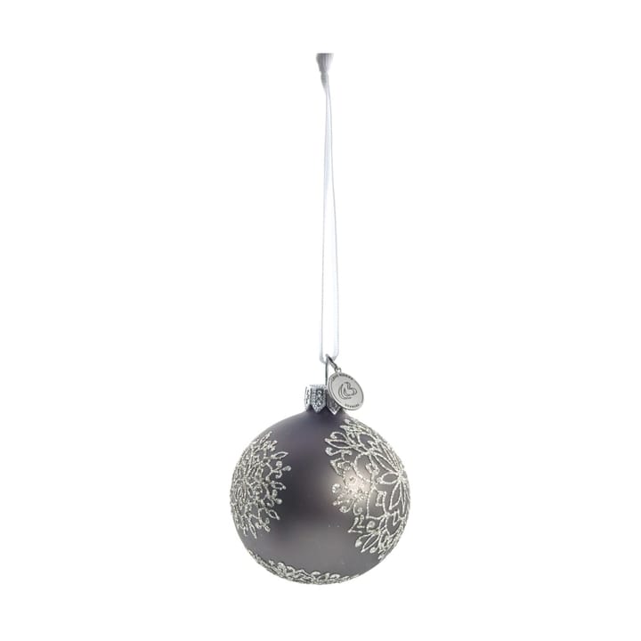 Bola de Navidad Cadelia Ø6 cm - Gris oscuro, copo de nieve - Lene Bjerre