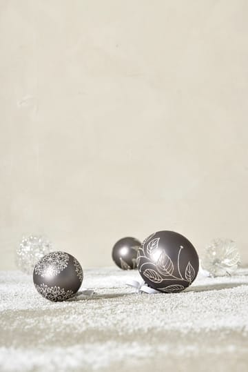 Bola de Navidad Cadelia Ø6 cm - Gris oscuro, hoja - Lene Bjerre