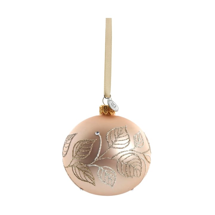 Bola de Navidad Cadelia Ø8 cm - Rosa, hoja - Lene Bjerre