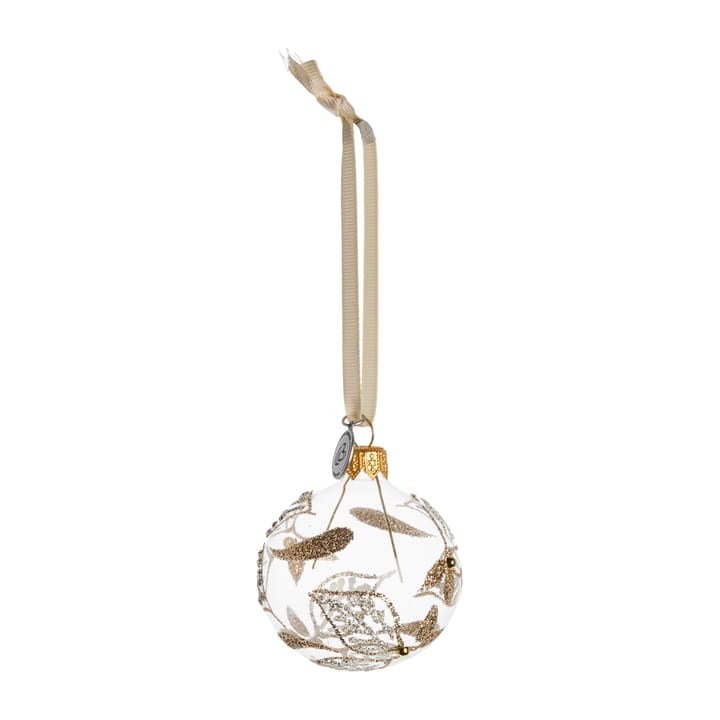 Bola de navidad Cadelia hoja Ø6 cm, clear-light gold Lene Bjerre