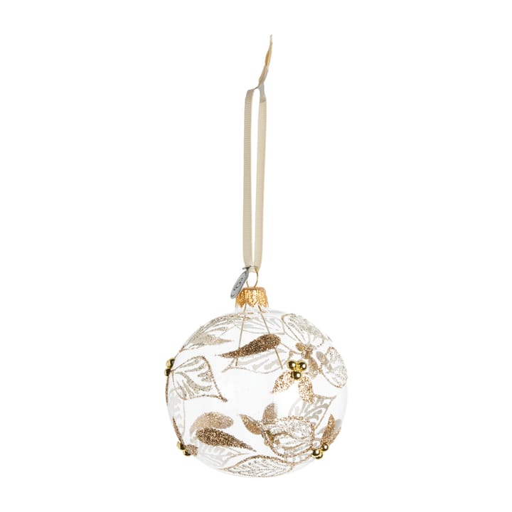 Bola de navidad Cadelia hoja Ø8 cm, clear-light gold Lene Bjerre