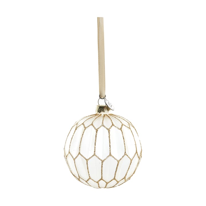 Bola de Navidad Navina redonda Ø8 cm - White-Light gold - Lene Bjerre