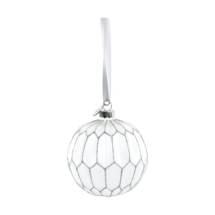 Bola de Navidad Navina redonda Ø8 cm - White-Silver - Lene Bjerre