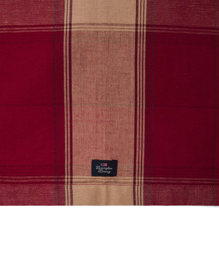 Camino de mesa Checked linen-cotton 50x250 cm, Rojo-beige Lexington