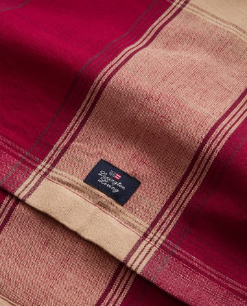 Camino de mesa Checked linen-cotton 50x250 cm - Rojo-beige - Lexington