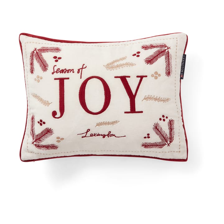 Cojín Joy organic cotton velvet 30x40 cm - Blanco-rojo - Lexington