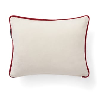 Cojín Joy organic cotton velvet 30x40 cm - Blanco-rojo - Lexington