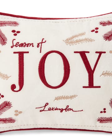 Cojín Joy organic cotton velvet 30x40 cm - Blanco-rojo - Lexington