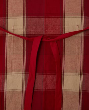 Delantal Checked linen-cotton 80x105 cm - Rojo-beige - Lexington