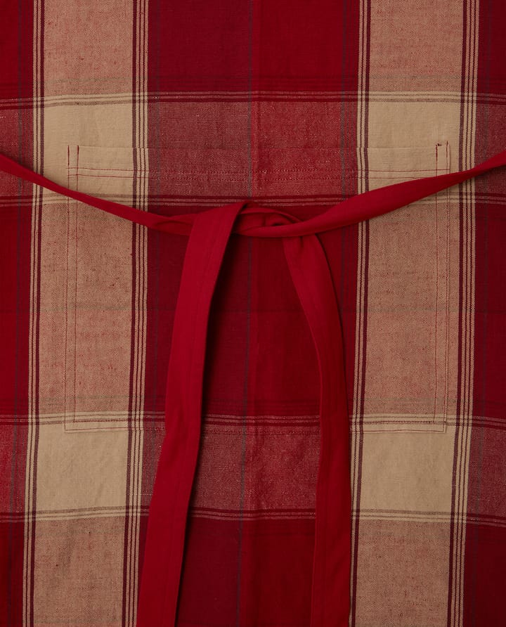 Delantal Checked linen-cotton 80x105 cm, Rojo-beige Lexington