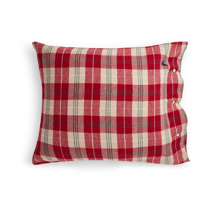 Funda de almohada Checked cotton flannel 50x60 cm - Rojo-beige-verde-blanco - Lexington