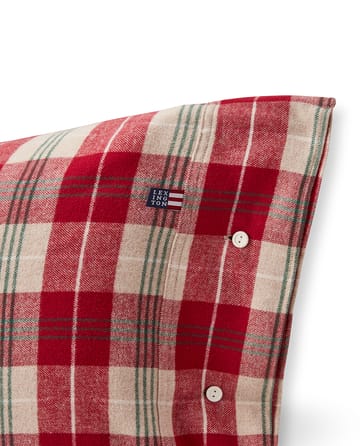 Funda de almohada Checked cotton flannel 50x60 cm - Rojo-beige-verde-blanco - Lexington