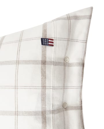 Funda de almohada Checked Flannel 50x60 cm - White-brown - Lexington