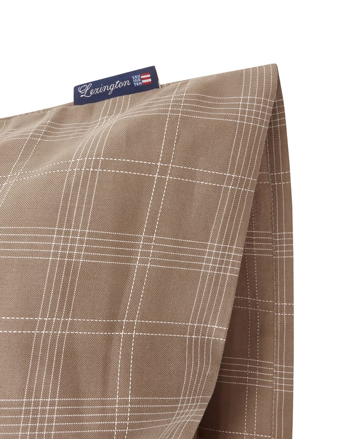 Funda de almohada Checked Pin Point Oxford 50x90 cm, Brown Lexington