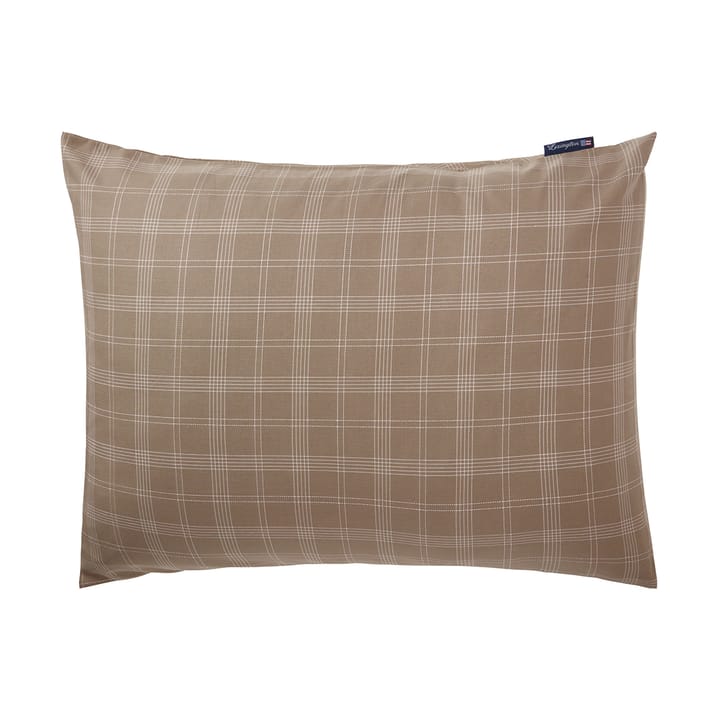 Funda de almohada Checked Pinpoint Oxford 50x60 cm - Brown - Lexington