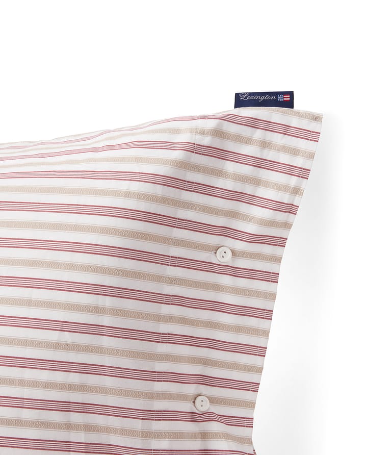 Funda de almohada Dobby striped cotton poplin 50x60 cm, Rojo-beige-blanco Lexington