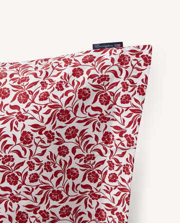 Funda de almohada Flower printed cotton sateens 50x60 cm - Blanco-rojo - Lexington