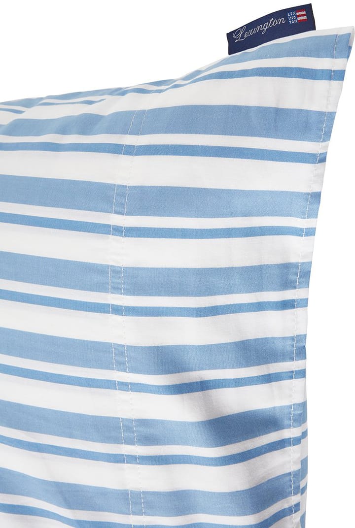 Funda de almohada Striped Cotton Poplin 50x60 cm, White-Blue Lexington