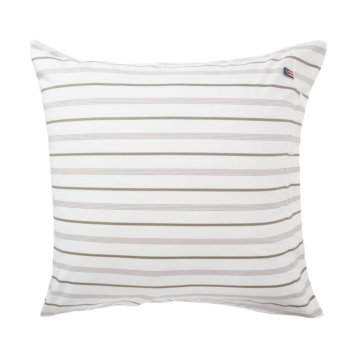 Funda de almohada Striped Cotton Poplin 65x65 cm - White - Lexington