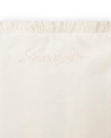 Funda de cojín Organic cotton velvet fringe 50x50 cm - Blanco - Lexington