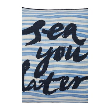 Funda de cojín Sea You Later Cotton Canvas 50x50 cm - White-blue - Lexington