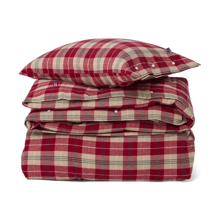 Juego de cama Checked cotton flannel  - Rojo-beige-verde-blanco - Lexington