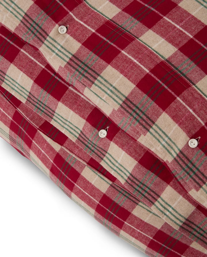 Juego de cama Checked cotton flannel , Rojo-beige-verde-blanco Lexington