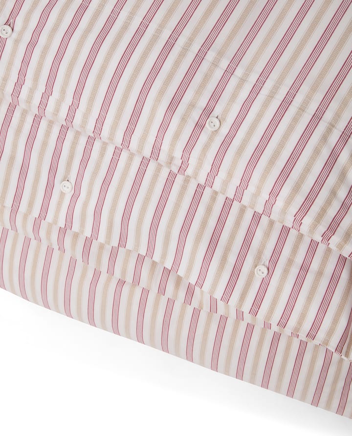 Juego de cama Dobby striped cotton poplin, Rojo-beige-blanco Lexington