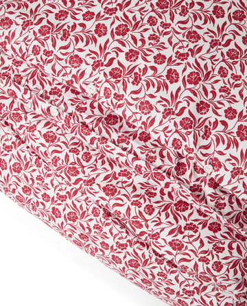 Juego de cama Flower printed cotton sateen - Blanco-rojo - Lexington