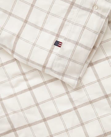 Juego de sábanas Checked Flannel 150x210 cm - White-brown - Lexington