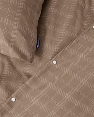 Juego de sábanas Checked Pin Point Oxford 150x210 cm - Brown - Lexington