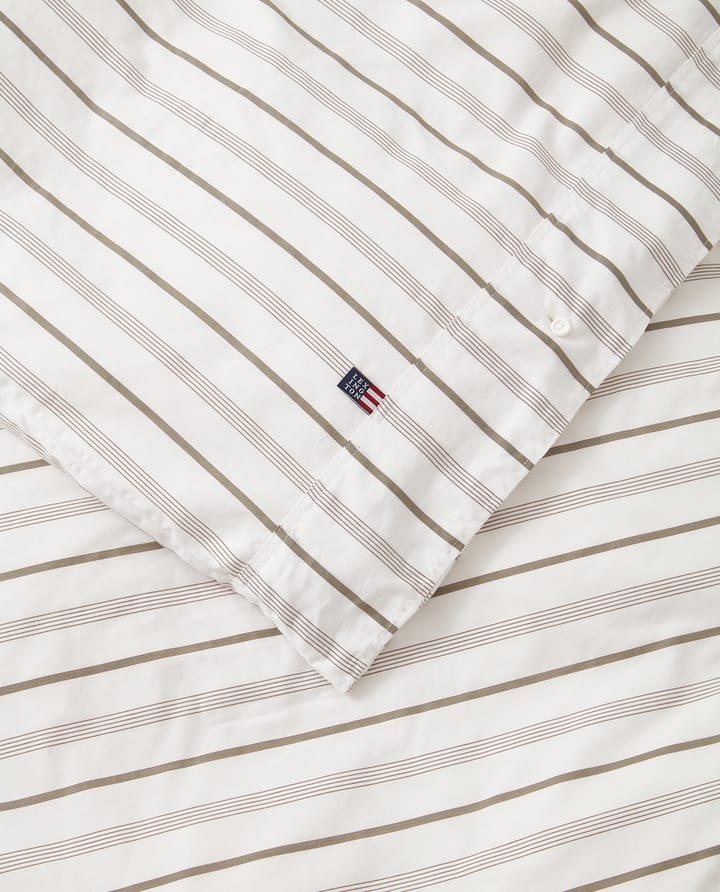 Juego de sábanas Striped Cotton Poplin 150x210 cm, White Lexington