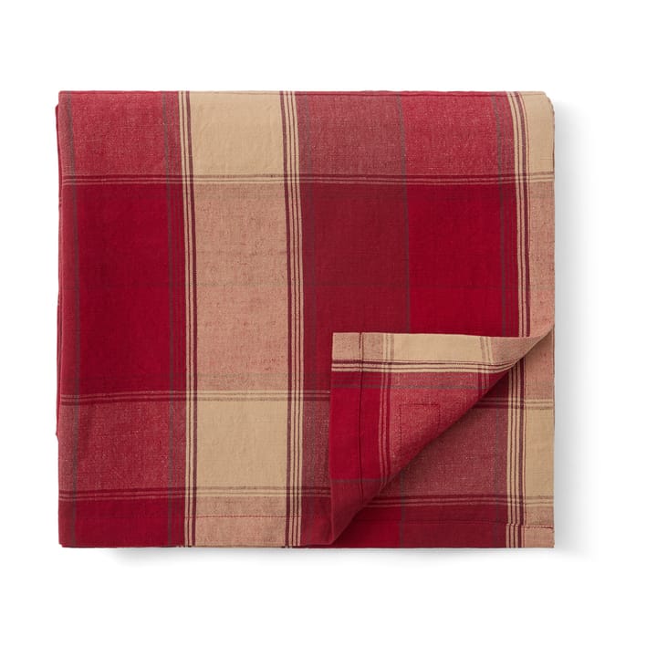 Mantel Checked linen-cotton 150x250 cm, Rojo-beige Lexington