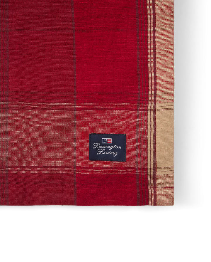 Mantel Checked linen-cotton 150x250 cm, Rojo-beige Lexington