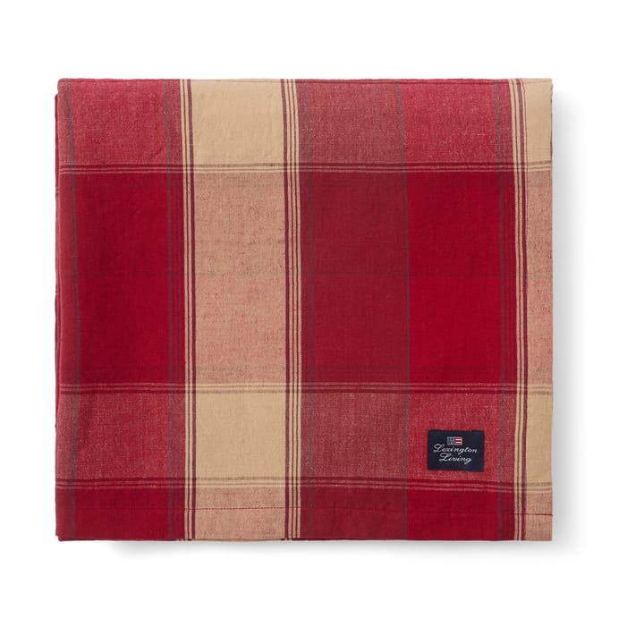 Mantel Checked linen-cotton 150x250 cm - Rojo-beige - Lexington