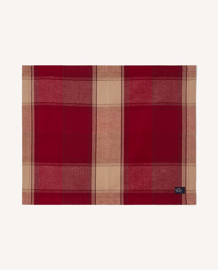 Mantel individual Checked linen-cotton 40x50 cm - Rojo-beige - Lexington